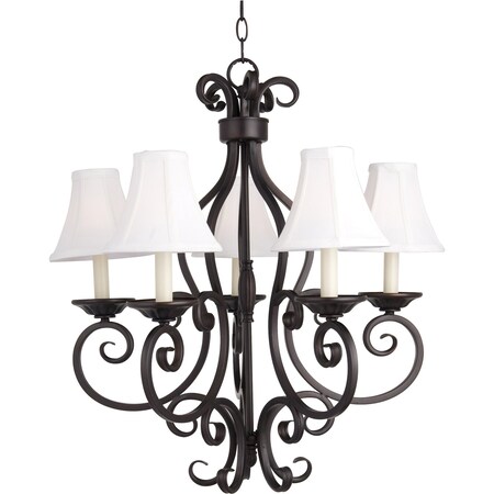 Maxim Five Light Oil Rubbed Bronze Up Chandelier 12215OI/SHD123